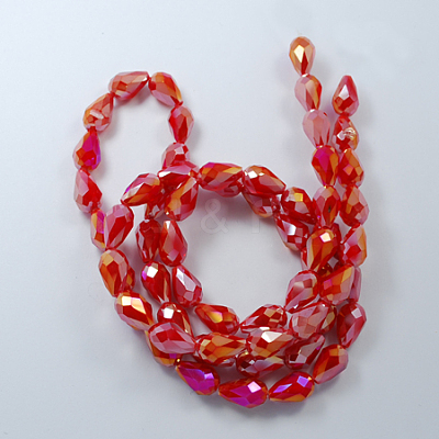 Electroplate Glass Beads Strands EGLA-R007-11x8mm-2-1