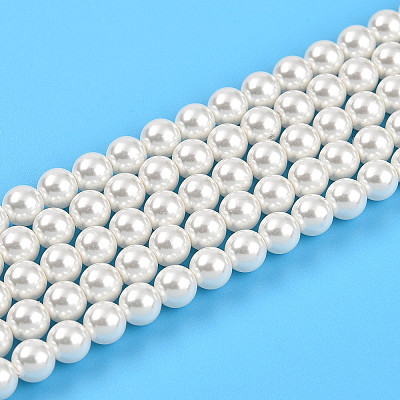 Baking Paint Pearlized Glass Pearl Bead Strands X-HY-N002-4mm-A11-1