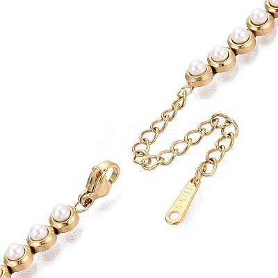 Stainless Steel & Plastic Pearl Tennis Bracelets for Women SA-CBACDF9-01G-1