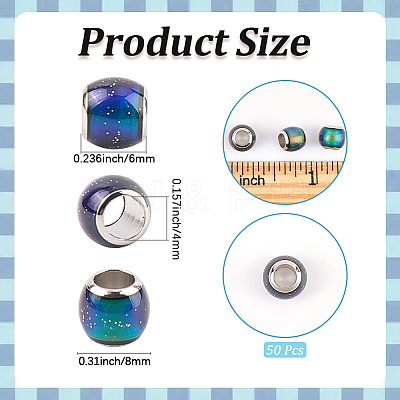 50Pcs Glass European Beads GLAA-PA0001-02-1