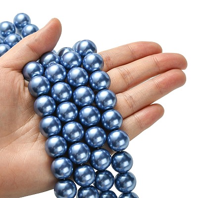 Electroplate Glass Pearl Beads Strands HY-F001-14mm-03-1