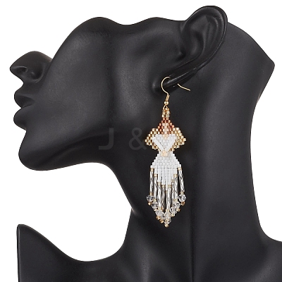 Angel Handmade Glass Seed Beads Dangle Earrings EJEW-MZ00538-02-1