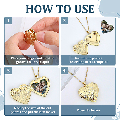 4Pcs Brass Heart Locket Pendants NJEW-ME0001-19-1