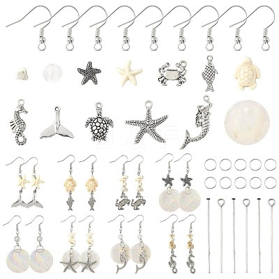 Ocean DIY Dangle Earring Making Kits DIY-FS0009-27-1