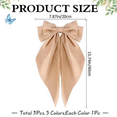 Cloth Big Bowknot Hair Barrettes AJEW-CP0008-41A-02-1