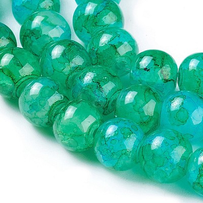 Spray Painted Glass Beads Strands GLAA-A038-C-46-1