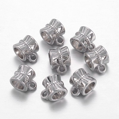 Tibetan Style Alloy Tube Bails TIBE-30047-P-NR-1
