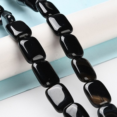 Natural Black Onyx Beads Strands G-K357-D03-01-1