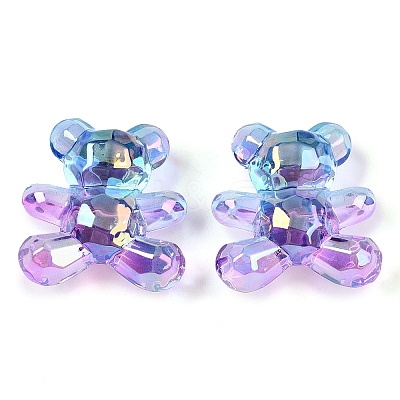 Gradient Color Transparrent Acrylic Eoropean Beads OACR-P024-01-04-1