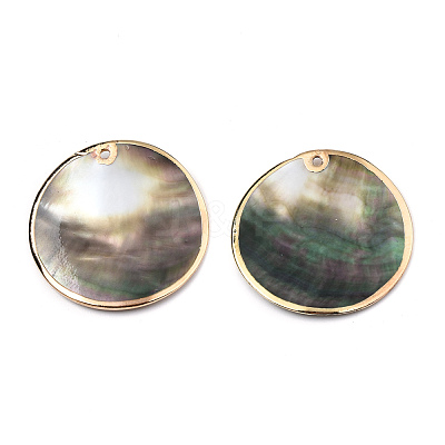 Natural Black Lip Shell Pendants SSHEL-N034-127A-01LG-1