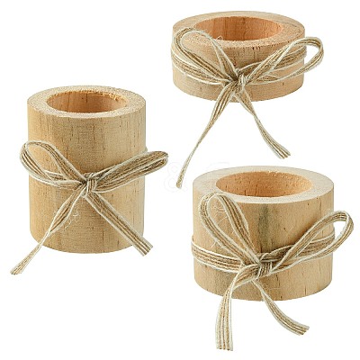 Wood Candle Holder DJEW-CJC0002-02-1