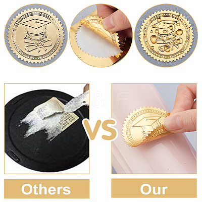 Plastic Self Adhesive Gold Foil Embossed Stickers DIY-WH0211-315-1