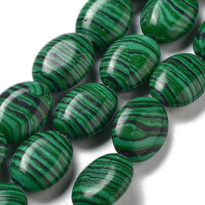 Synthetic Malachite Beads Strands G-P528-M06-01-1
