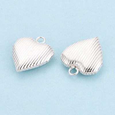 925 Sterling Silver Heart Charms STER-N017-28S-1