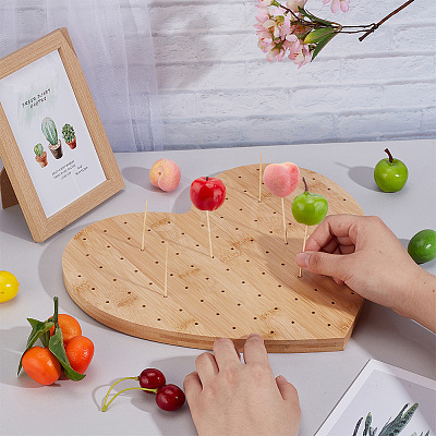 Heart Bamboo Lollipop Display Stands ODIS-WH0030-87-1