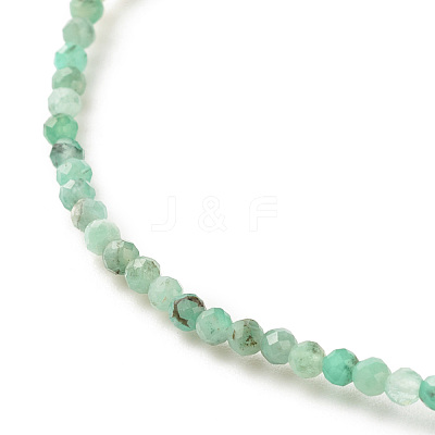 Natural Emerald Round Beaded Stretch Bracelet BJEW-JB07748-02-1