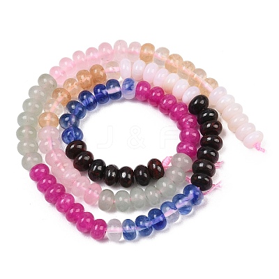 Watermelon Stone Glass & Natural Brecciated Jasper & Dyed White Jade & Rose Quartz & Agate Beads Strands G-Z135-C14-1