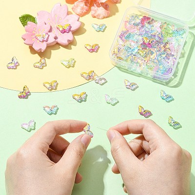 80Pcs 8 Colors Electroplate Handmade Lampwork Beads LAMP-CJ0003-04-1