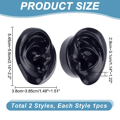 2Pcs 2 Style Soft Silicone Ear Displays Mould ODIS-AR0001-04B-1