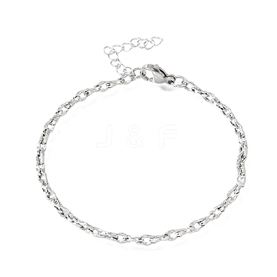 3MM 304 Stainless Steel Twisted Oval Link Chain Bracelets for Man and Women SA-CBAB767-17A-P-1