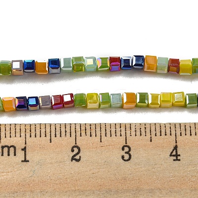 Electroplate Glass Beads Strands EGLA-F121-FR-B01-1