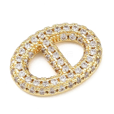 Brass Micro Pave Clear Cubic Zirconia Links Connector Charms LS-KK-K413-04A-G-1