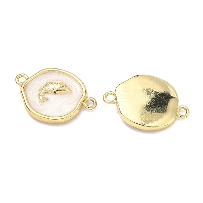 Ocean Brass Enamel Links Connector Charms KK-K417-07G-02-1