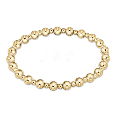 Bohemia Brass Round Beaded Stretch Bracelets TK0566-22-1