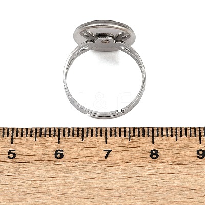 304 Stainless Steel Cuff Ring Components STAS-D372-06P-04-1