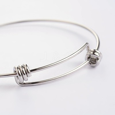 Tarnish Resistant Adjustable 304 Stainless Steel Expandable Bangle Making BJEW-L523-16P-1