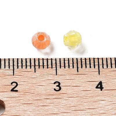 100Pcs Transparent Inside Colours Glass Beads GLAA-P061-01D-1