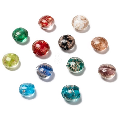 Handmade Gold Sand Lampwork Beads SLFG12mmY-1-1