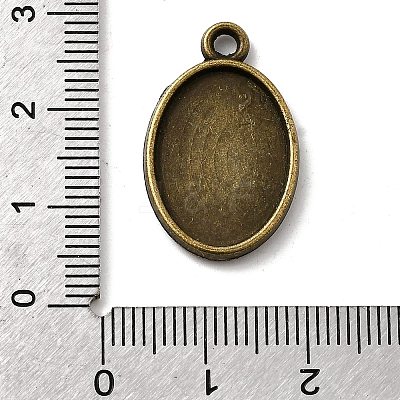 Oval Two-Sided Alloy Pendant Cabochon Settings X-PALLOY-N0088-15AB-NF-1