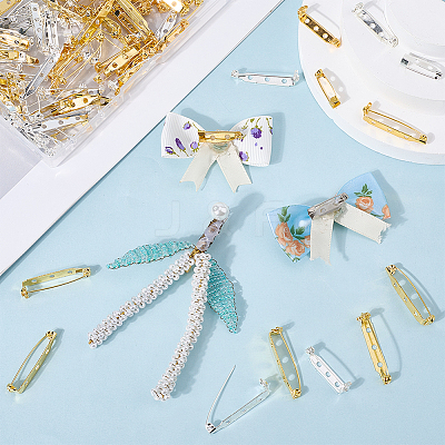 120Pcs 6 Styles Iron Brooch Findings IFIN-SP0001-32-1