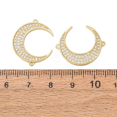 Brass Micro Pave Clear Cubic Zirconia Connector Charms CU-CBA4579-15G-1