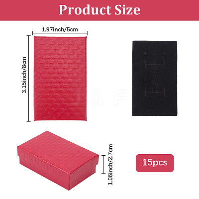 15Pcs Rhombus Textured Cardboard Jewelry Boxes CBOX-DJ0001-03C-1