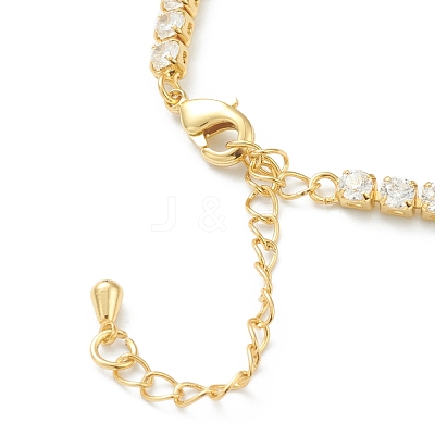 Brass Micro Pave Clear Cubic Zirconia Choker Necklaces NJEW-H308-05G-1