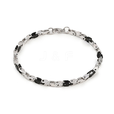 201 Stainless Steel Link Chain Bracelets for Men Women BJEW-B143-03PB-1
