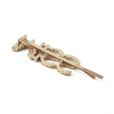 Word MISS Alloy Rhinestone Hair Bobby Pins FIND-WH0152-34D-KCG-1