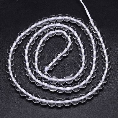 Round Natural Grade A Quartz Crystal Beads Strands G-H1648-4mm-01N-A-1