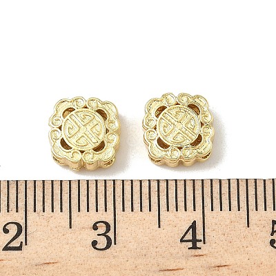 Rhombus Brass Beads KK-K293-68G-1