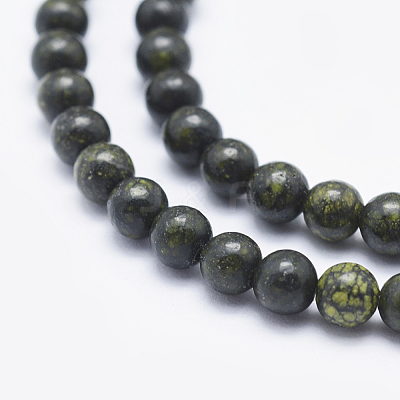 Natural Serpentine/Green Lace Stone Beads Strands G-P345-01-12mm-1