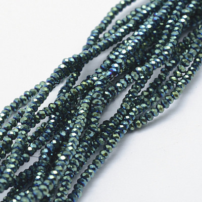 Electroplate Glass Beads Strands X-EGLA-J144-FP-A05-1