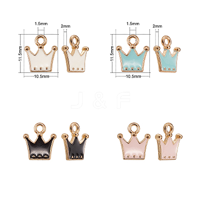 Light Gold Plated Alloy Enamel Charms ENAM-CJ0001-09-1