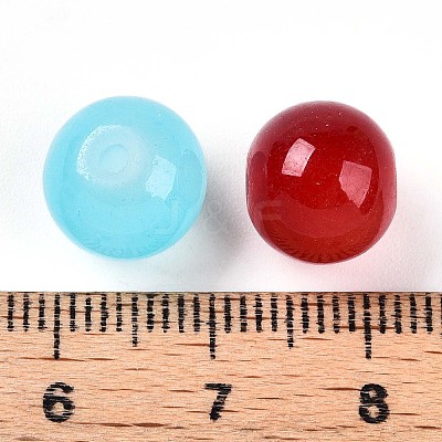 Baking Paint Imitation Jade Glass Beads DGLA-Q021-10mm-M-1