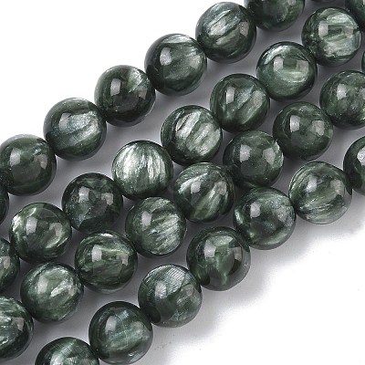 Natural Seraphinite Beads Strands G-C270-O01-07-1