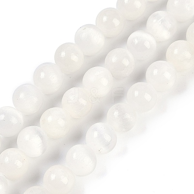 Natural Selenite Beads Strands G-G167-A02-01-1