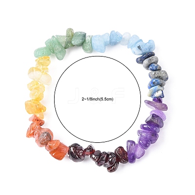 Chakra Gemstone Stretch Bracelets BJEW-JB02288-01-1