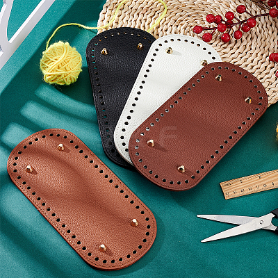 4Pcs 4 Colors Litchi Grain PU Leather Bag Bottoms FIND-PH0007-08-1