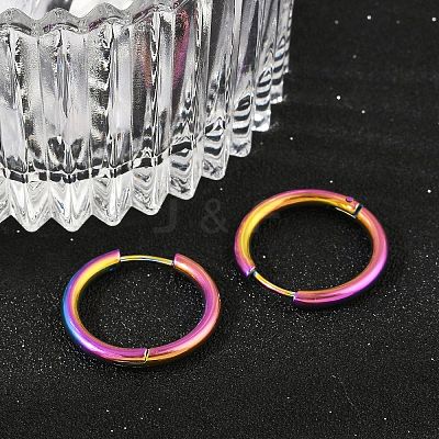 202 Stainless Steel Huggie Hoop Earrings EJEW-F111A-20mm-RC-1